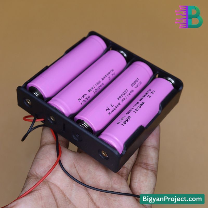 4 Slot 18650 Battery Holder - Science Project