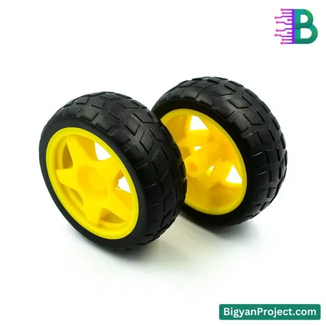 65mm Rubber Tire Robot Wheel for BO Motor | DIY Projects