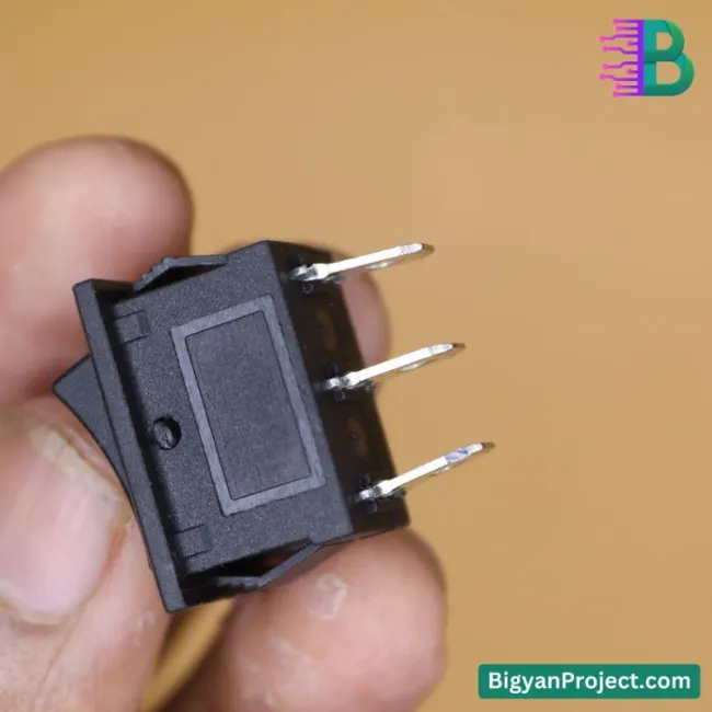 3 Pin SPDT Rocker Switch On Off On AC 6A 250V