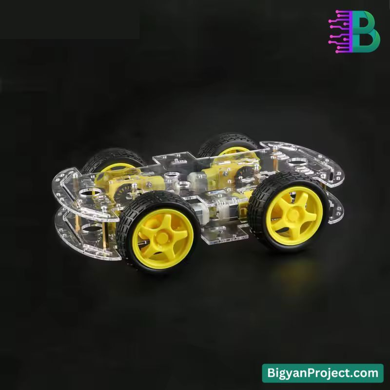 4-Wheel Robotic Car Chassis Kit – BO Motor & Acrylic