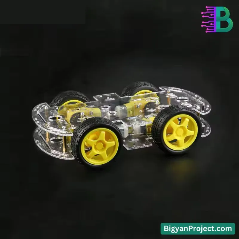 4-Wheel Robotic Car Chassis Kit – BO Motor & Acrylic