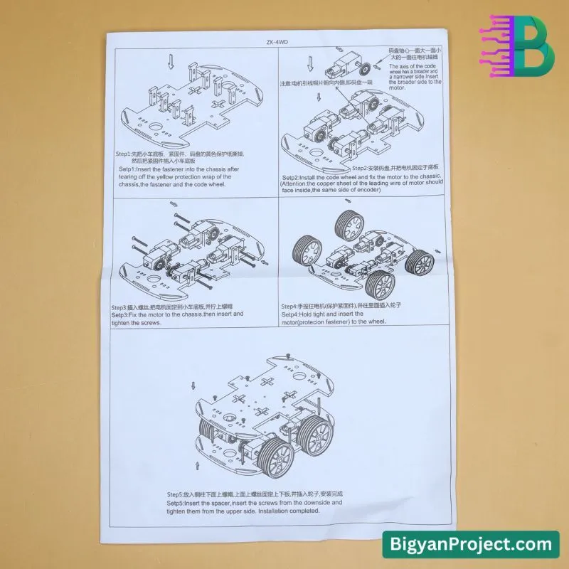 4-Wheel Robotic Car Chassis Kit – BO Motor & Acrylic