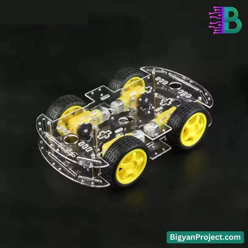 4-Wheel Robotic Car Chassis Kit – BO Motor & Acrylic