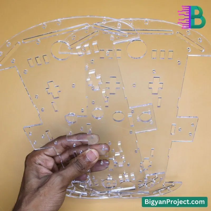 4-Wheel Robotic Car Chassis Kit – BO Motor & Acrylic