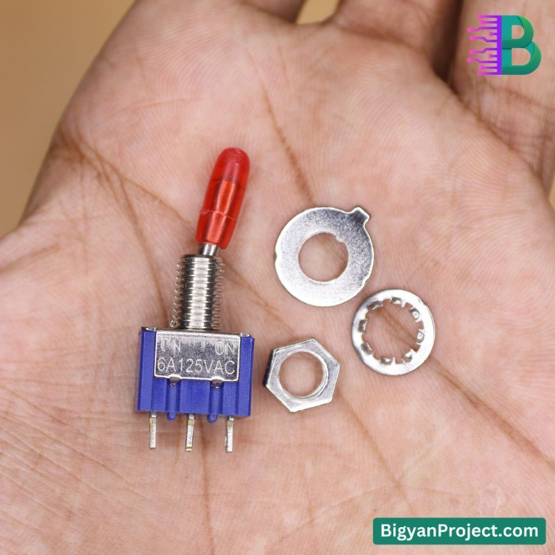 Mini Toggle Switch ON-OFF 3 Pin 6A 125V AC-DC