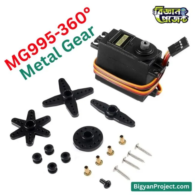MG995 360 Degree Metal Gear Servo Motor for Robotics