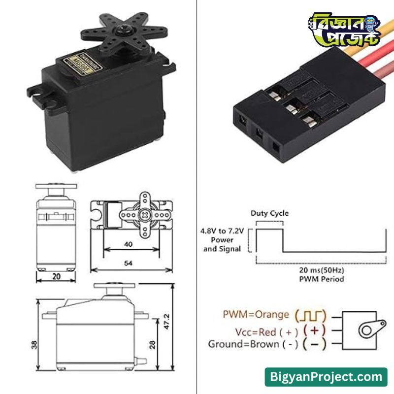Buy MG995 Metal Gear Servo Motor 180° - Bigyan Project