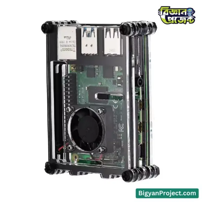 Raspberry Pi 4B Acrylic Case with Cooling Fan - Buy Now
