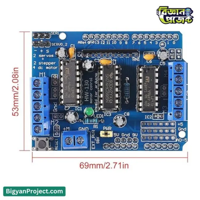 L293D Motor Driver Shield for Arduino – Robotics Project