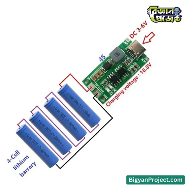 4 Battery 16.8V Type-C 4A Lithium Battery Charging Module