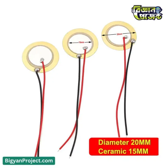 20mm Piezo Disc Transducer Acoustic Microphone
