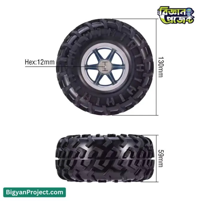 Buy 130mm RC Truck Tyre for 1/10 Scale Monster Car