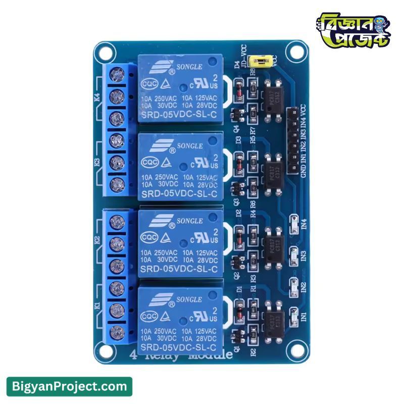 5V 4-Channel Relay Module Buy Online (Optocoupler)