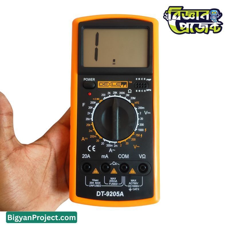 Buy DT-9205A digital multimeter with hFE and continuity