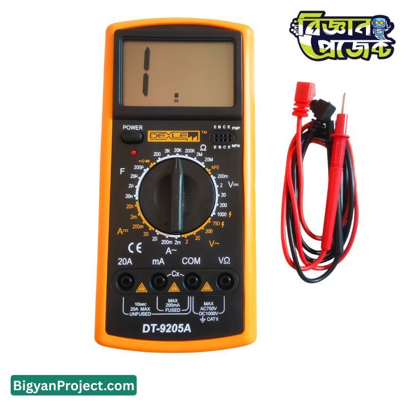 Buy DT-9205A digital multimeter with hFE and continuity