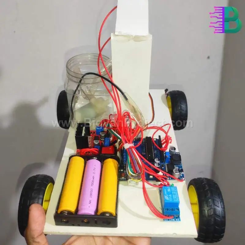 Smart Firefighting Robot with Flame Sensor & Water Pump