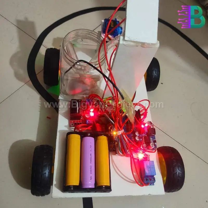 Smart Firefighting Robot with Flame Sensor & Water Pump