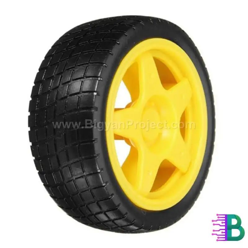 65mm Rubber Tire Robot Wheel for BO Motor | DIY Projects