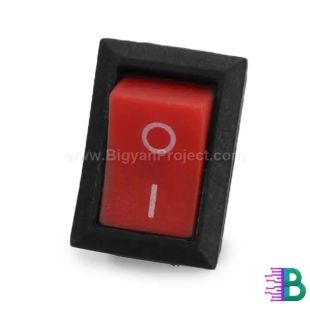 2 Pins SPST Rocker Switch 6A 250V AC - Red Plastic