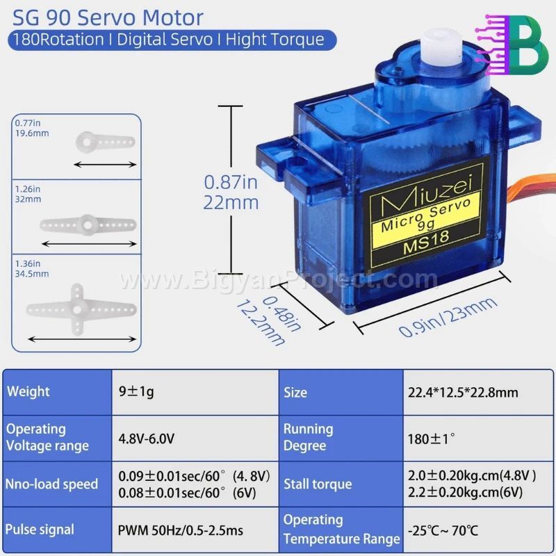 SG90 Micro Servo Motor - Perfect for DIY Robotics